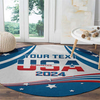 Personalized USA Gymnastics Round Carpet 2024 United States Flag Curve Style