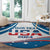 Personalized USA Gymnastics Round Carpet 2024 United States Flag Curve Style