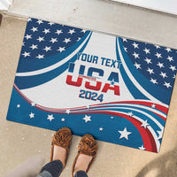 Personalized USA Gymnastics Rubber Doormat 2024 United States Flag Curve Style - Wonder Print Shop