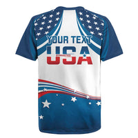 Personalized USA Gymnastics Rugby Jersey 2024 United States Flag Curve Style - Wonder Print Shop