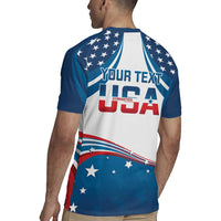 Personalized USA Gymnastics Rugby Jersey 2024 United States Flag Curve Style - Wonder Print Shop