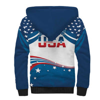 Personalized USA Gymnastics Sherpa Hoodie 2024 United States Flag Curve Style - Wonder Print Shop