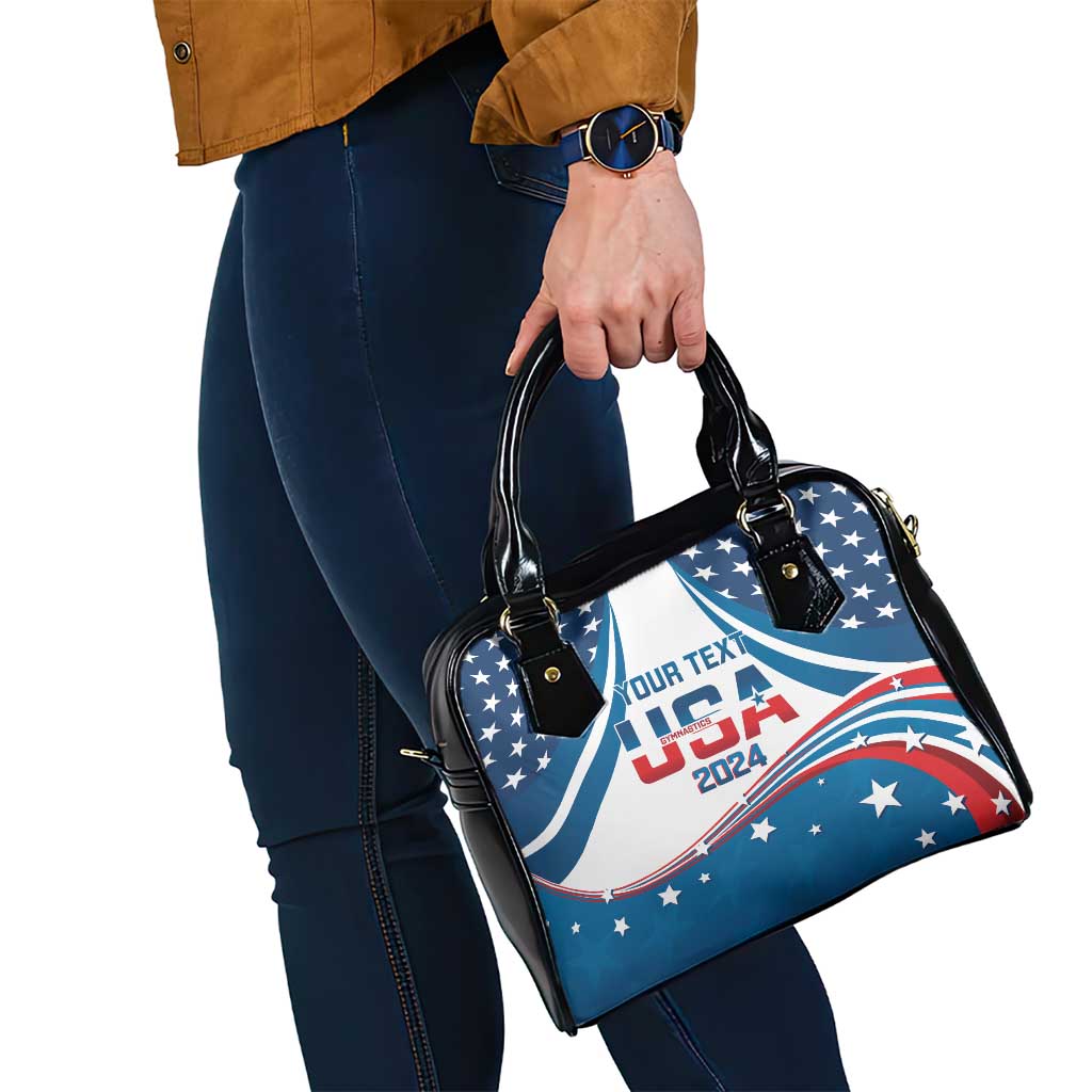 Personalized USA Gymnastics Shoulder Handbag 2024 United States Flag Curve Style