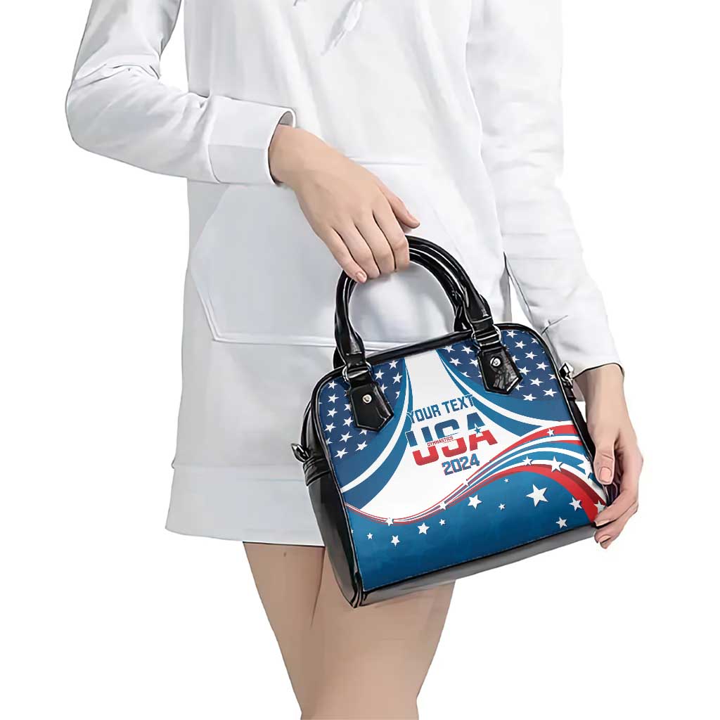 Personalized USA Gymnastics Shoulder Handbag 2024 United States Flag Curve Style