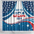 Personalized USA Gymnastics Shower Curtain 2024 United States Flag Curve Style