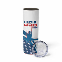 Personalized USA Gymnastics Skinny Tumbler 2024 United States Flag Curve Style - Wonder Print Shop