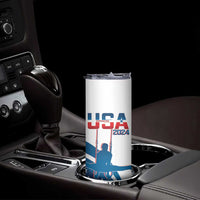 Personalized USA Gymnastics Skinny Tumbler 2024 United States Flag Curve Style - Wonder Print Shop