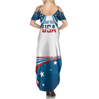 Personalized USA Gymnastics Summer Maxi Dress 2024 United States Flag Curve Style - Wonder Print Shop