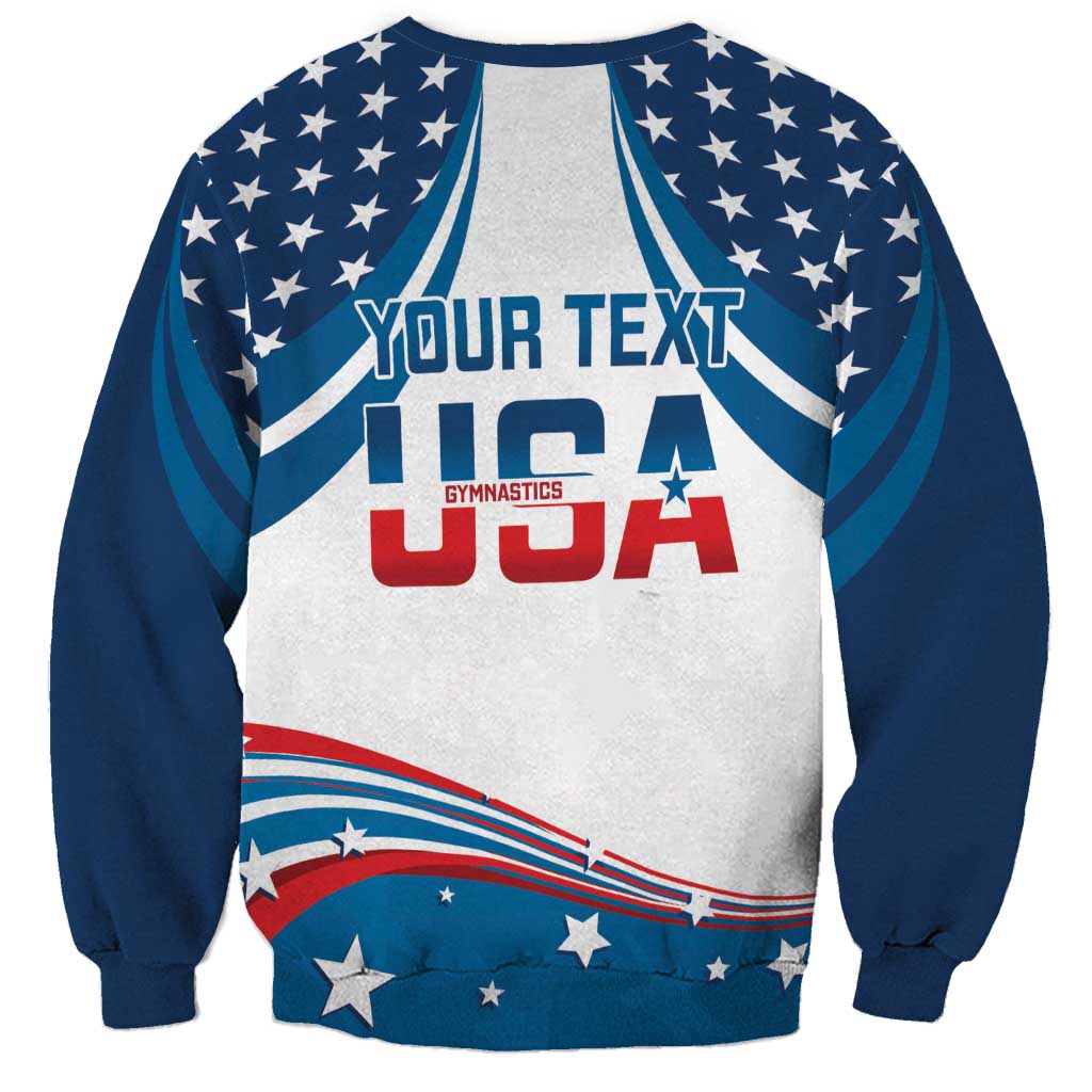 Personalized USA Gymnastics Sweatshirt 2024 United States Flag Curve Style - Wonder Print Shop