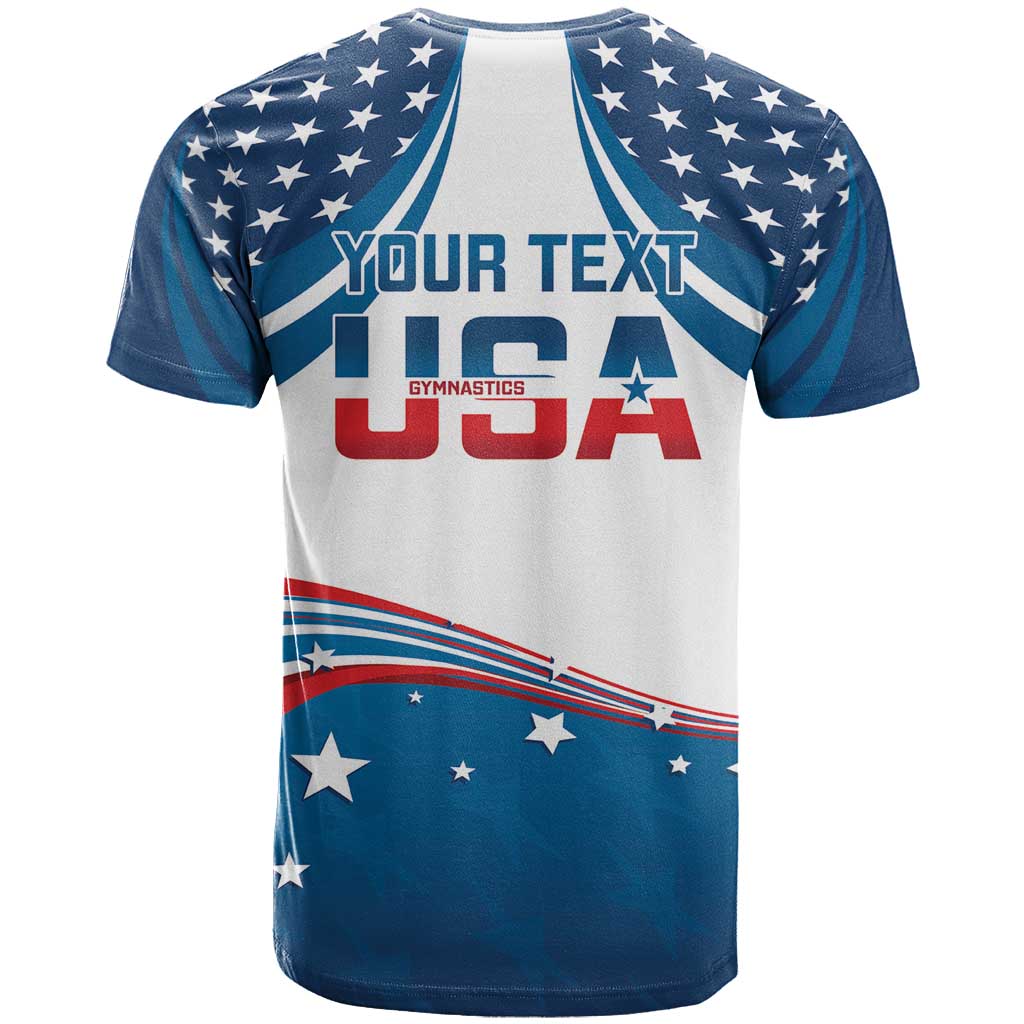 Personalized USA Gymnastics T Shirt 2024 United States Flag Curve Style - Wonder Print Shop