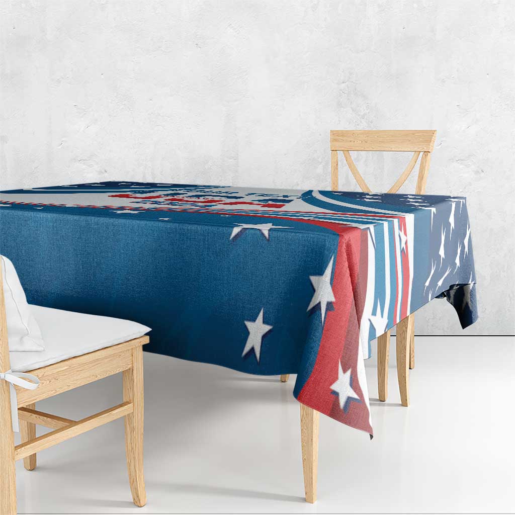 Personalized USA Gymnastics Tablecloth 2024 United States Flag Curve Style - Wonder Print Shop
