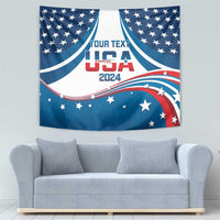 Personalized USA Gymnastics Tapestry 2024 United States Flag Curve Style - Wonder Print Shop