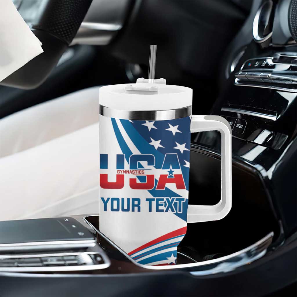 Personalized USA Gymnastics Tumbler With Handle 2024 United States Flag Curve Style - Wonder Print Shop