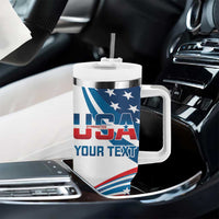 Personalized USA Gymnastics Tumbler With Handle 2024 United States Flag Curve Style - Wonder Print Shop