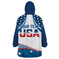 Personalized USA Gymnastics Wearable Blanket Hoodie 2024 United States Flag Curve Style - Wonder Print Shop
