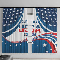 Personalized USA Gymnastics Window Curtain 2024 United States Flag Curve Style - Wonder Print Shop