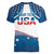 Personalized USA Gymnastics Women V-Neck T-Shirt 2024 United States Flag Curve Style - Wonder Print Shop