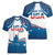 Personalized USA Gymnastics Women V-Neck T-Shirt 2024 United States Flag Curve Style - Wonder Print Shop
