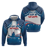 Personalized USA Gymnastics Zip Hoodie 2024 United States Flag Curve Style - Wonder Print Shop
