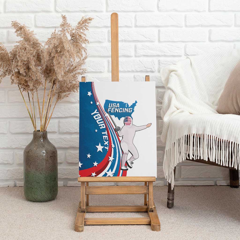 Personalized USA Fencing Canvas Wall Art 2024 United States Flag Curve Style - Wonder Print Shop
