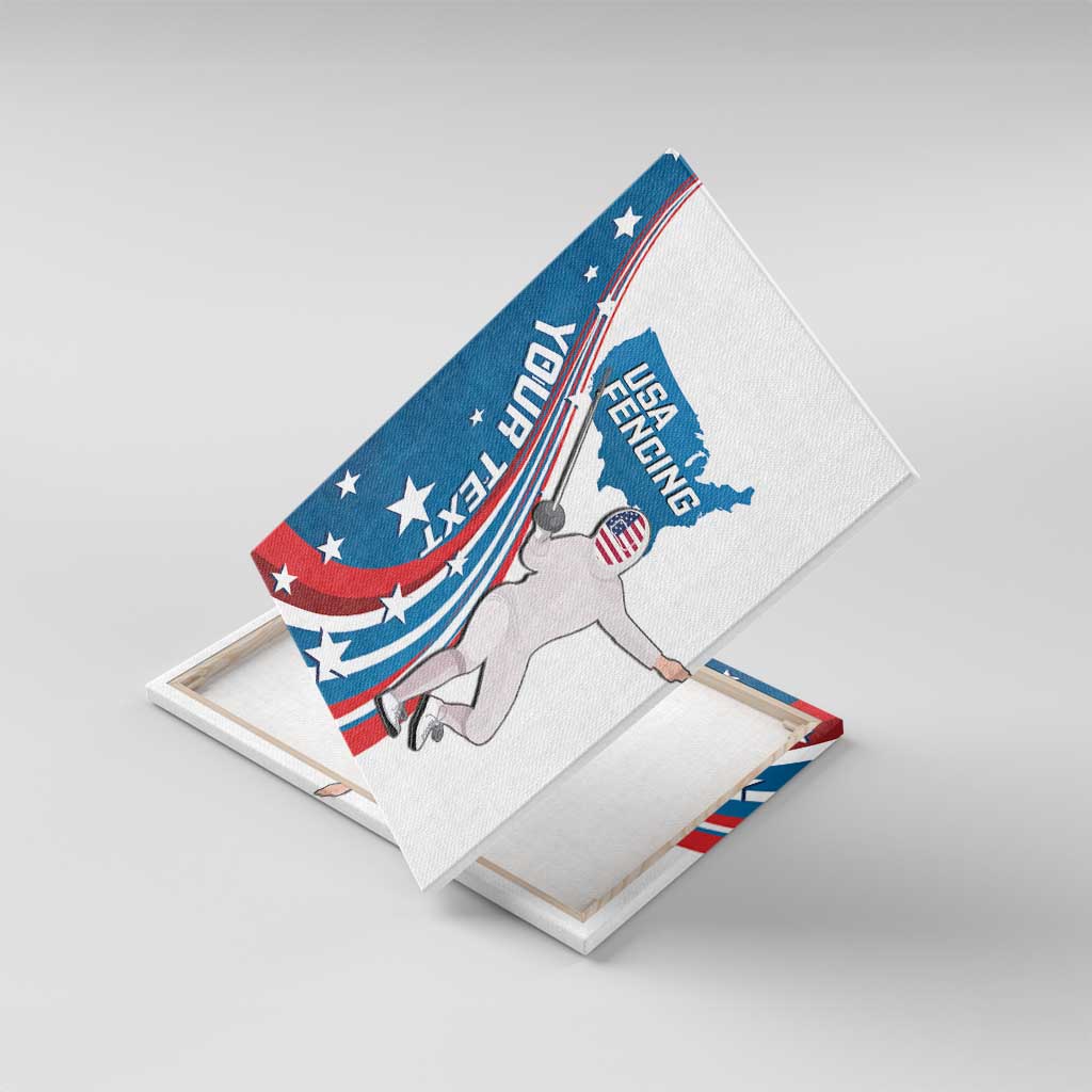 Personalized USA Fencing Canvas Wall Art 2024 United States Flag Curve Style - Wonder Print Shop