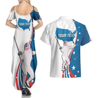 Personalized USA Fencing Couples Matching Summer Maxi Dress and Hawaiian Shirt 2024 United States Flag Curve Style - Wonder Print Shop