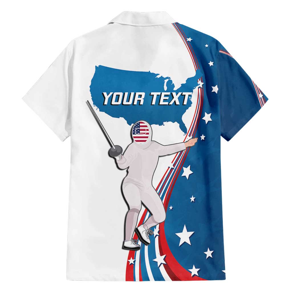 Personalized USA Fencing Family Matching Long Sleeve Bodycon Dress and Hawaiian Shirt 2024 United States Flag Curve Style - Wonder Print Shop