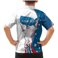 Personalized USA Fencing Family Matching Mermaid Dress and Hawaiian Shirt 2024 United States Flag Curve Style - Wonder Print Shop
