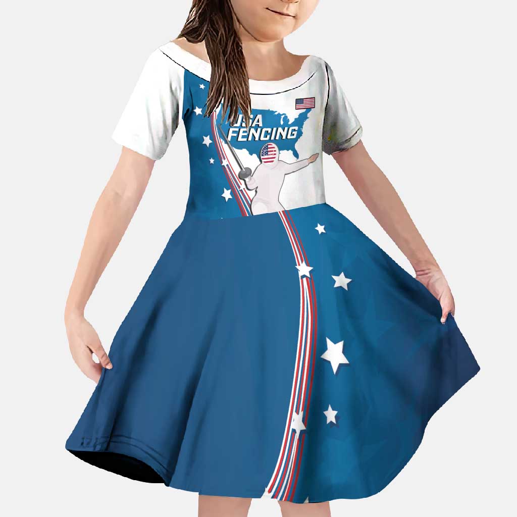 Personalized USA Fencing Family Matching Off Shoulder Maxi Dress and Hawaiian Shirt 2024 United States Flag Curve Style - Wonder Print Shop