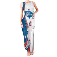Personalized USA Fencing Family Matching Tank Maxi Dress and Hawaiian Shirt 2024 United States Flag Curve Style - Wonder Print Shop