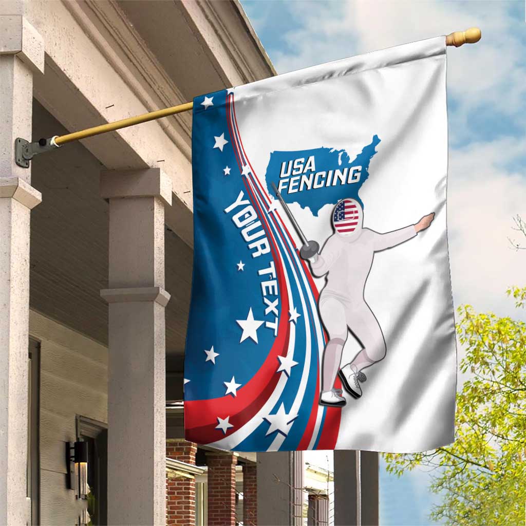 Personalized USA Fencing Garden Flag 2024 United States Flag Curve Style - Wonder Print Shop