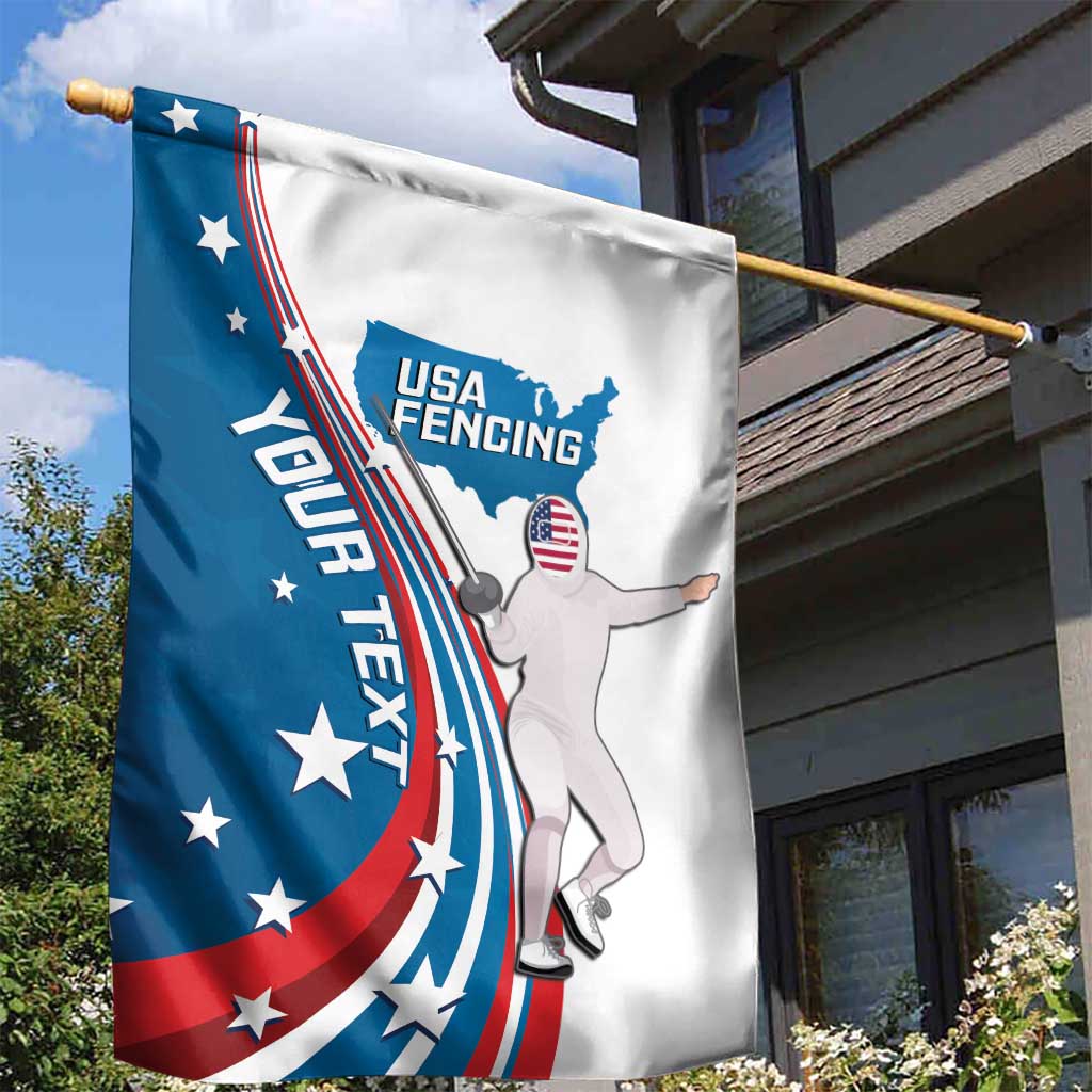Personalized USA Fencing Garden Flag 2024 United States Flag Curve Style - Wonder Print Shop