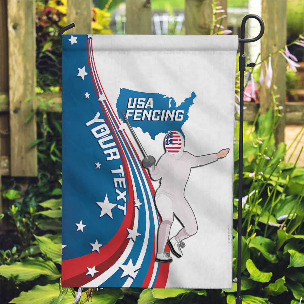 Personalized USA Fencing Garden Flag 2024 United States Flag Curve Style - Wonder Print Shop