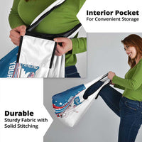 Personalized USA Fencing Grocery Bag United States Flag Curve Style