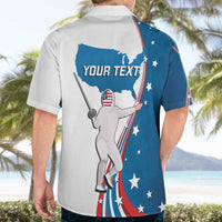 Personalized USA Fencing Hawaiian Shirt 2024 United States Flag Curve Style - Wonder Print Shop