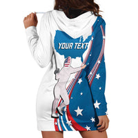 Personalized USA Fencing Hoodie Dress 2024 United States Flag Curve Style - Wonder Print Shop