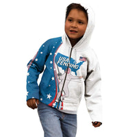 Personalized USA Fencing Kid Hoodie 2024 United States Flag Curve Style - Wonder Print Shop