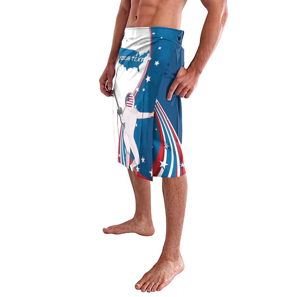 Personalized USA Fencing Lavalava 2024 United States Flag Curve Style - Wonder Print Shop
