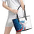Personalized USA Fencing Leather Tote Bag 2024 United States Flag Curve Style - Wonder Print Shop