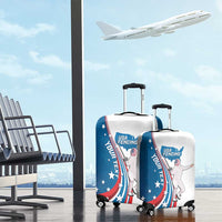 Personalized USA Fencing Luggage Cover 2024 United States Flag Curve Style - Wonder Print Shop