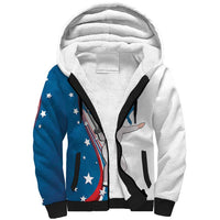 Personalized USA Fencing Sherpa Hoodie 2024 United States Flag Curve Style - Wonder Print Shop