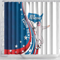 Personalized USA Fencing Shower Curtain 2024 United States Flag Curve Style