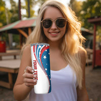 Personalized USA Fencing Skinny Tumbler 2024 United States Flag Curve Style - Wonder Print Shop