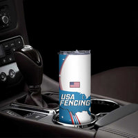 Personalized USA Fencing Skinny Tumbler 2024 United States Flag Curve Style - Wonder Print Shop