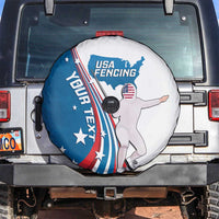 Personalized USA Fencing Spare Tire Cover 2024 United States Flag Curve Style - Wonder Print Shop