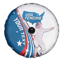 Personalized USA Fencing Spare Tire Cover 2024 United States Flag Curve Style - Wonder Print Shop