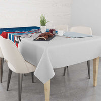 Personalized USA Fencing Tablecloth 2024 United States Flag Curve Style - Wonder Print Shop