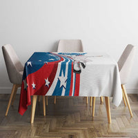 Personalized USA Fencing Tablecloth 2024 United States Flag Curve Style - Wonder Print Shop