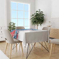 Personalized USA Fencing Tablecloth 2024 United States Flag Curve Style - Wonder Print Shop