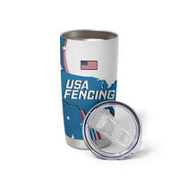 Personalized USA Fencing Tumbler Cup 2024 United States Flag Curve Style - Wonder Print Shop